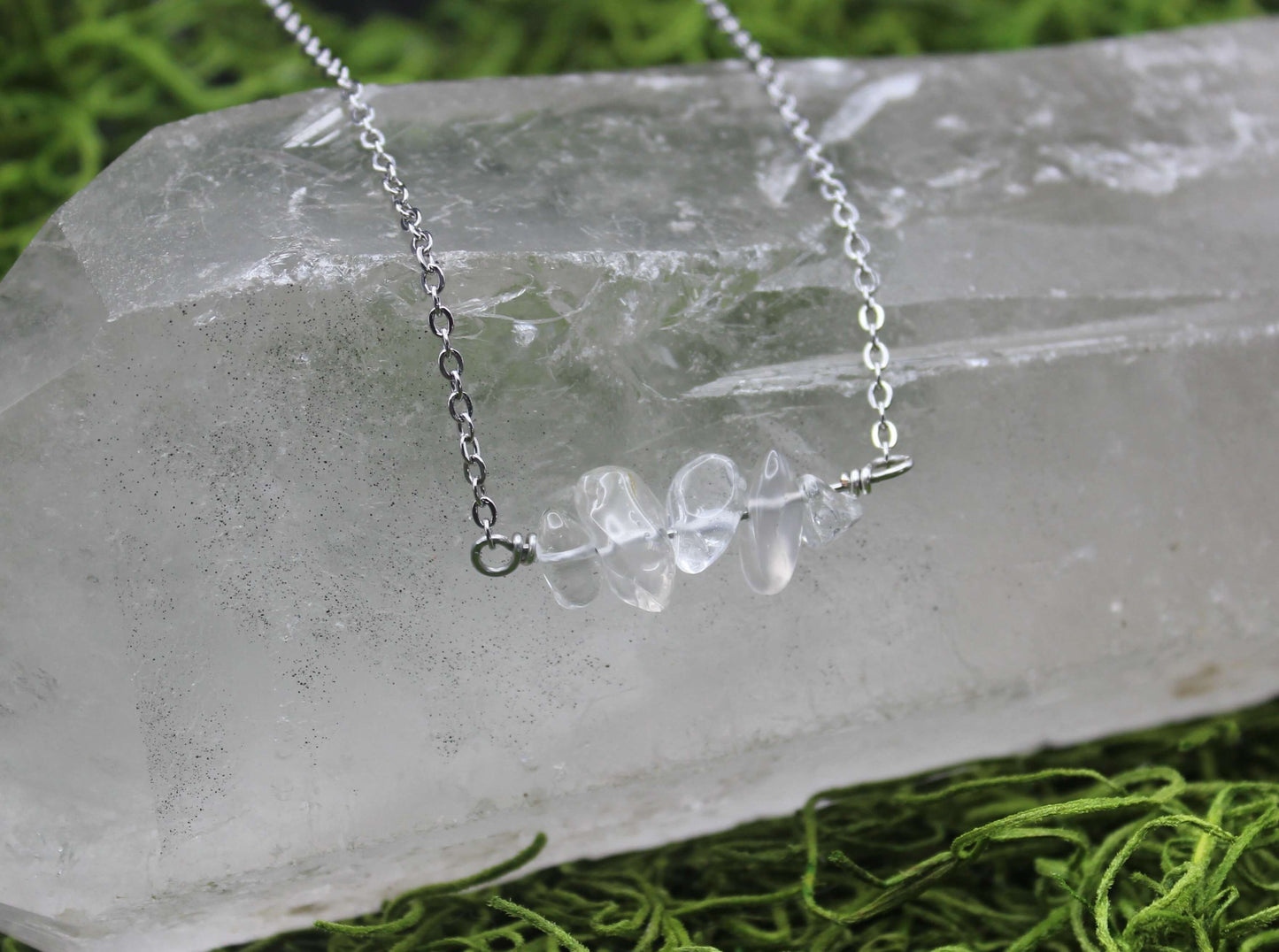 Clear Quartz Gemstone Chip Necklace