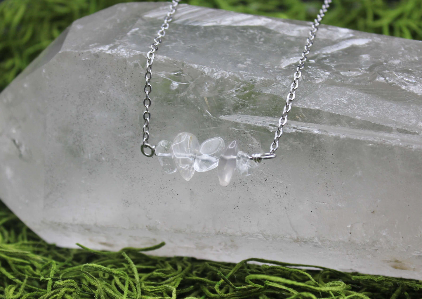 Clear Quartz Gemstone Chip Necklace