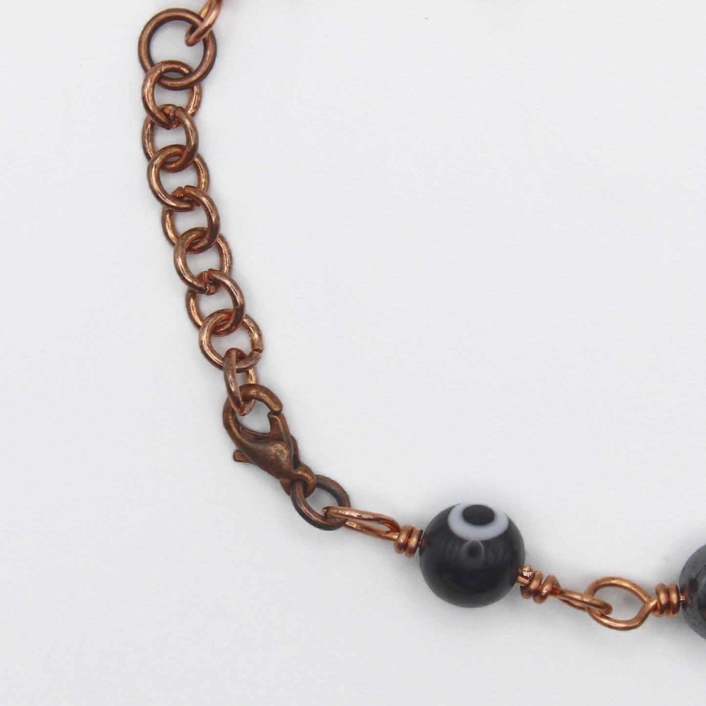 Black Nazar Evil Eye Amulet Bracelet in Bare Copper