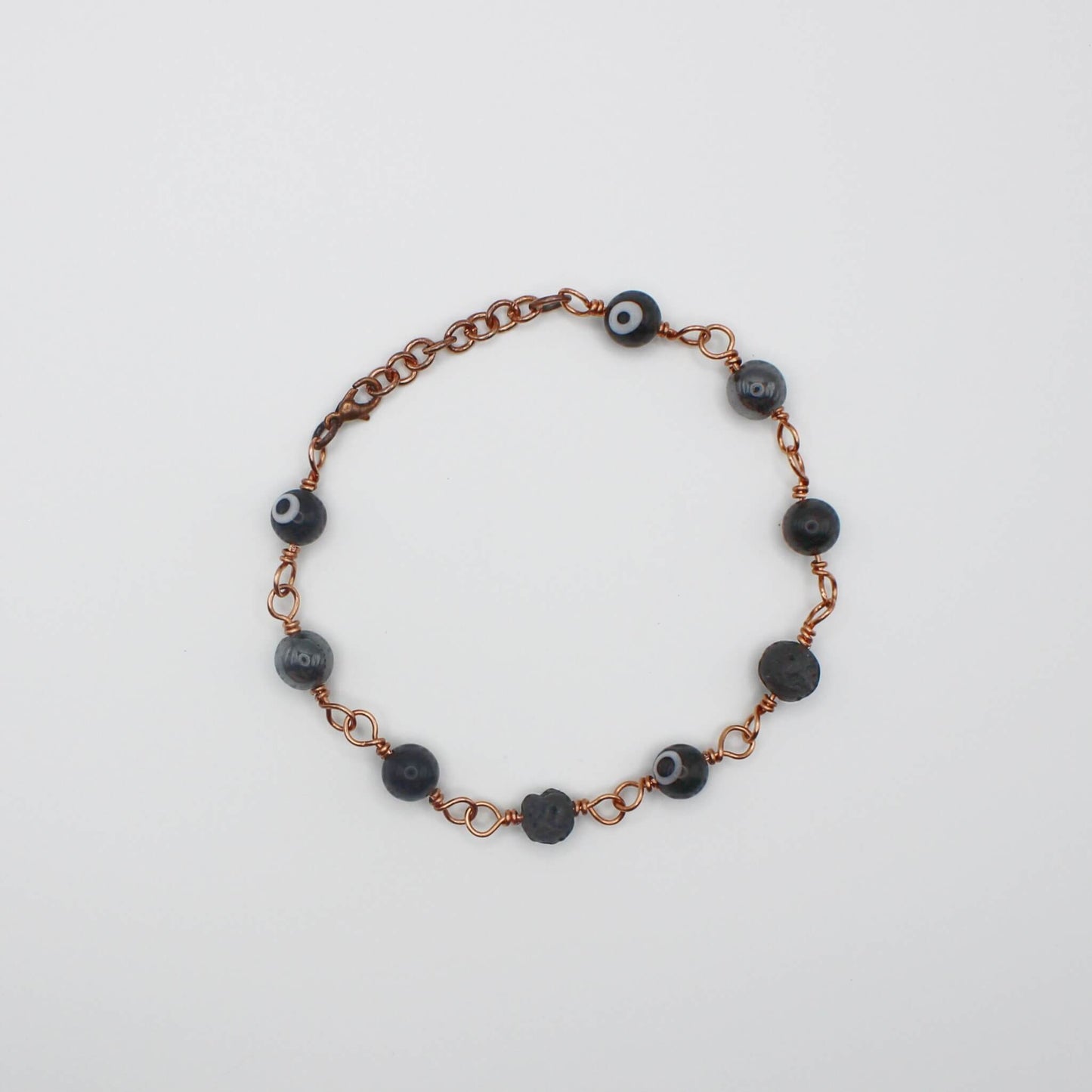 Black Nazar Evil Eye Amulet Bracelet in Bare Copper