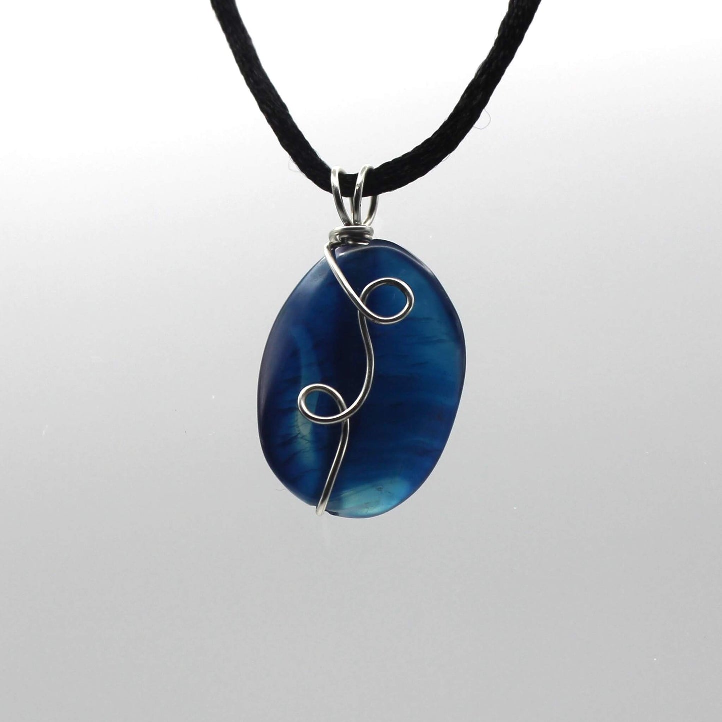 Dyed Agate Wire Wrapped Pendant