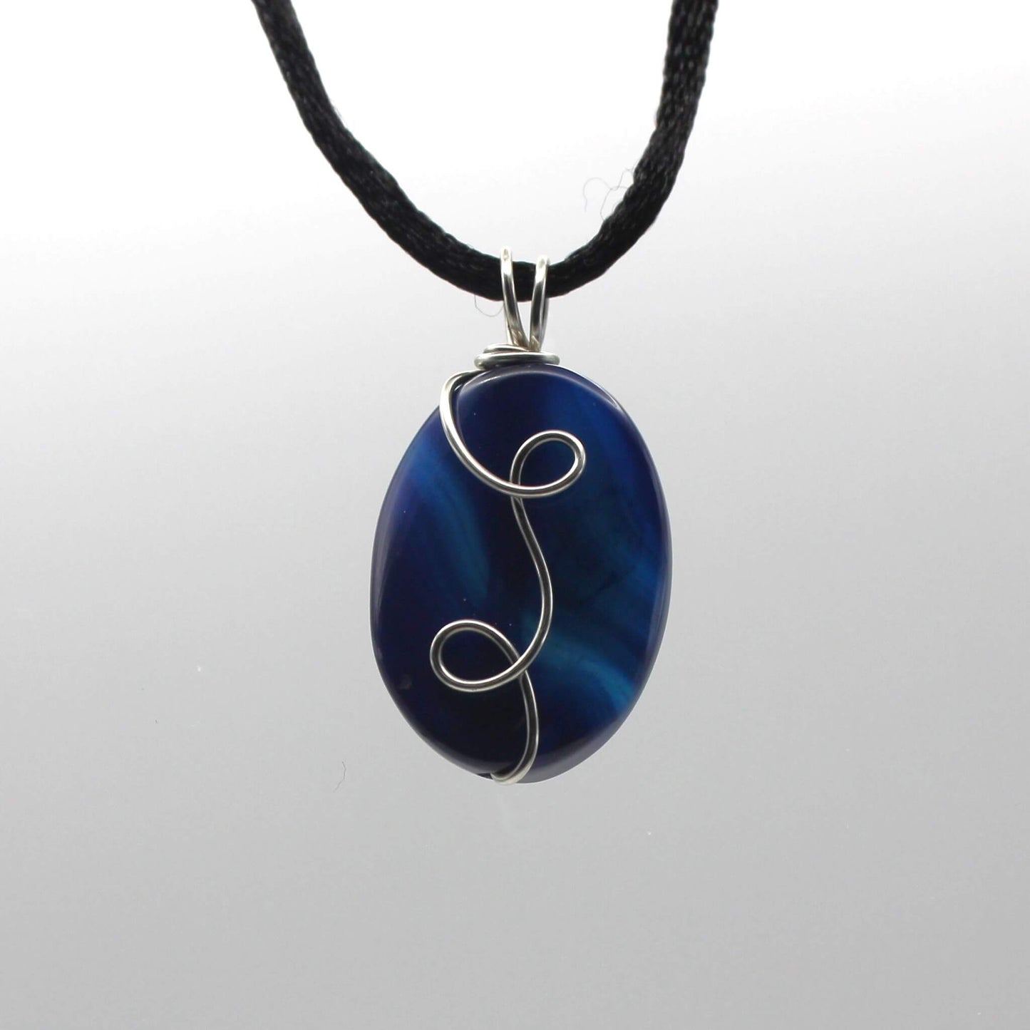 Dyed Agate Wire Wrapped Pendant