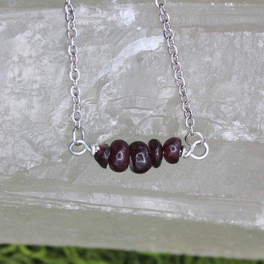 Garnet Gemstone Chip Necklace