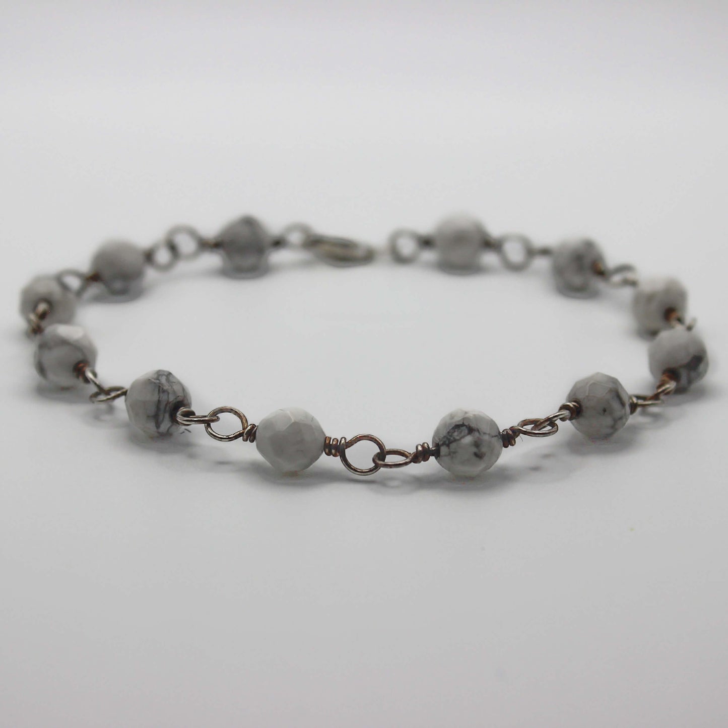 Howlite Bracelet in Antique Sterling Silver