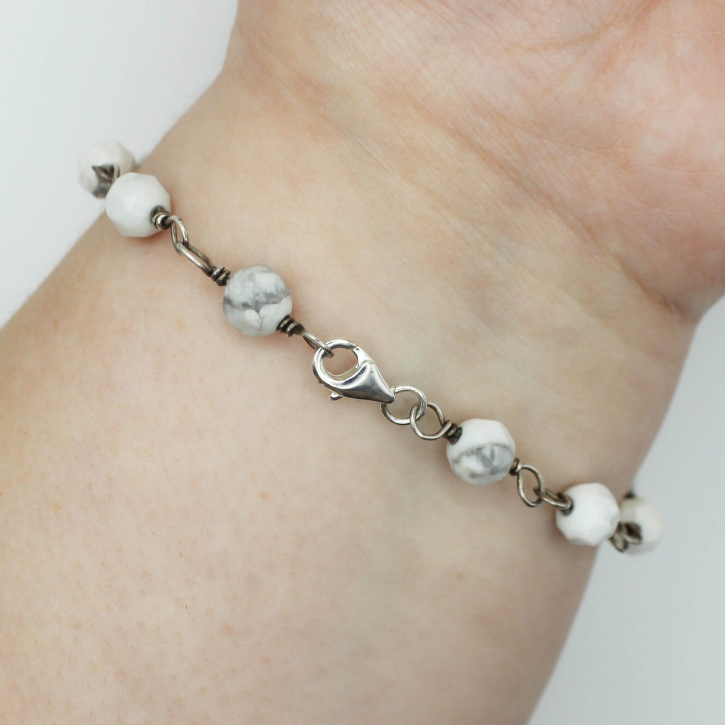 Howlite Bracelet in Antique Sterling Silver