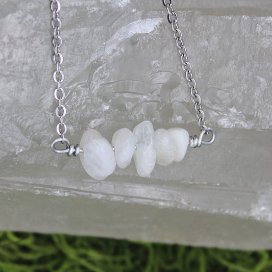 Moonstone Gemstone Chip Necklace