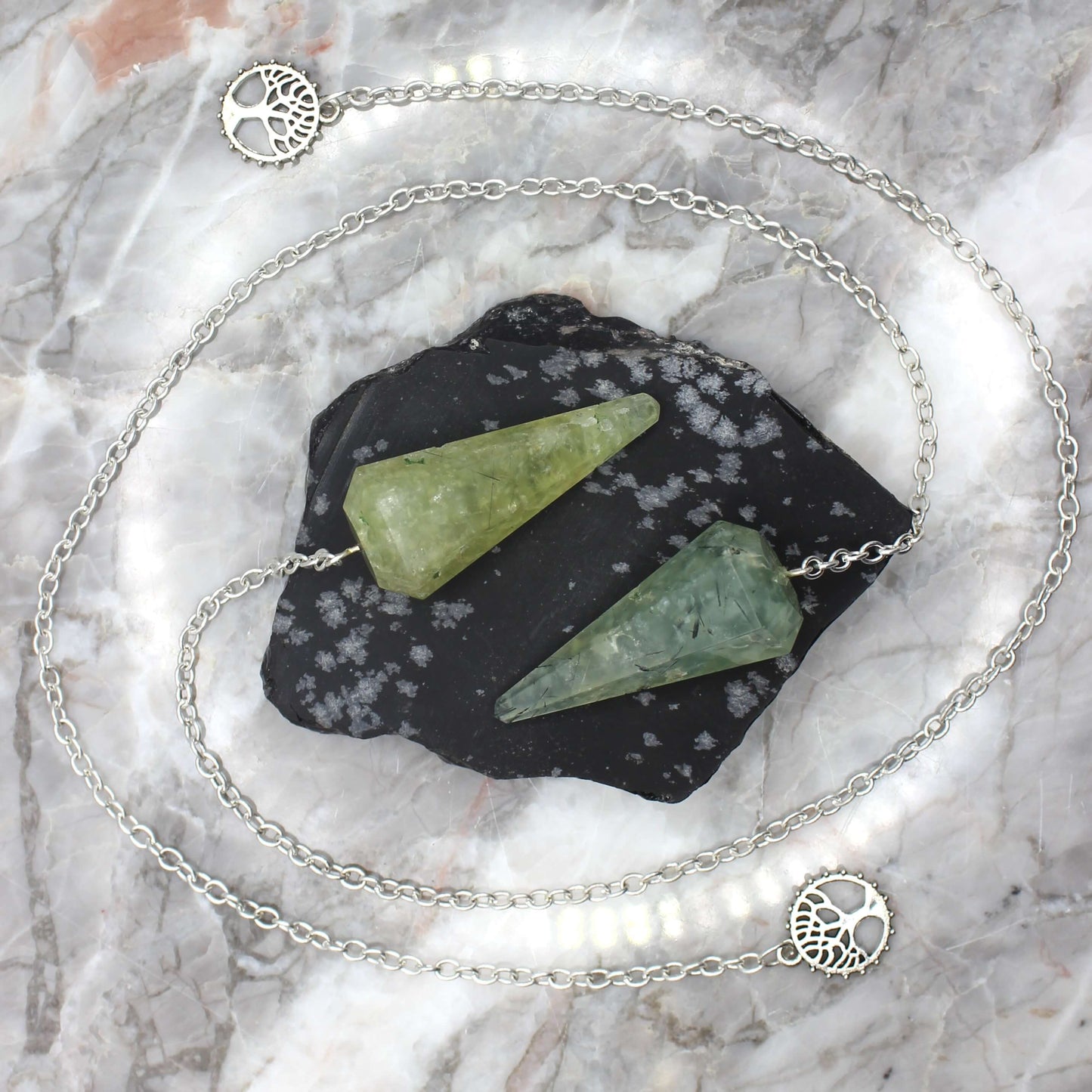 Prehnite & Tree of Life Pendulum